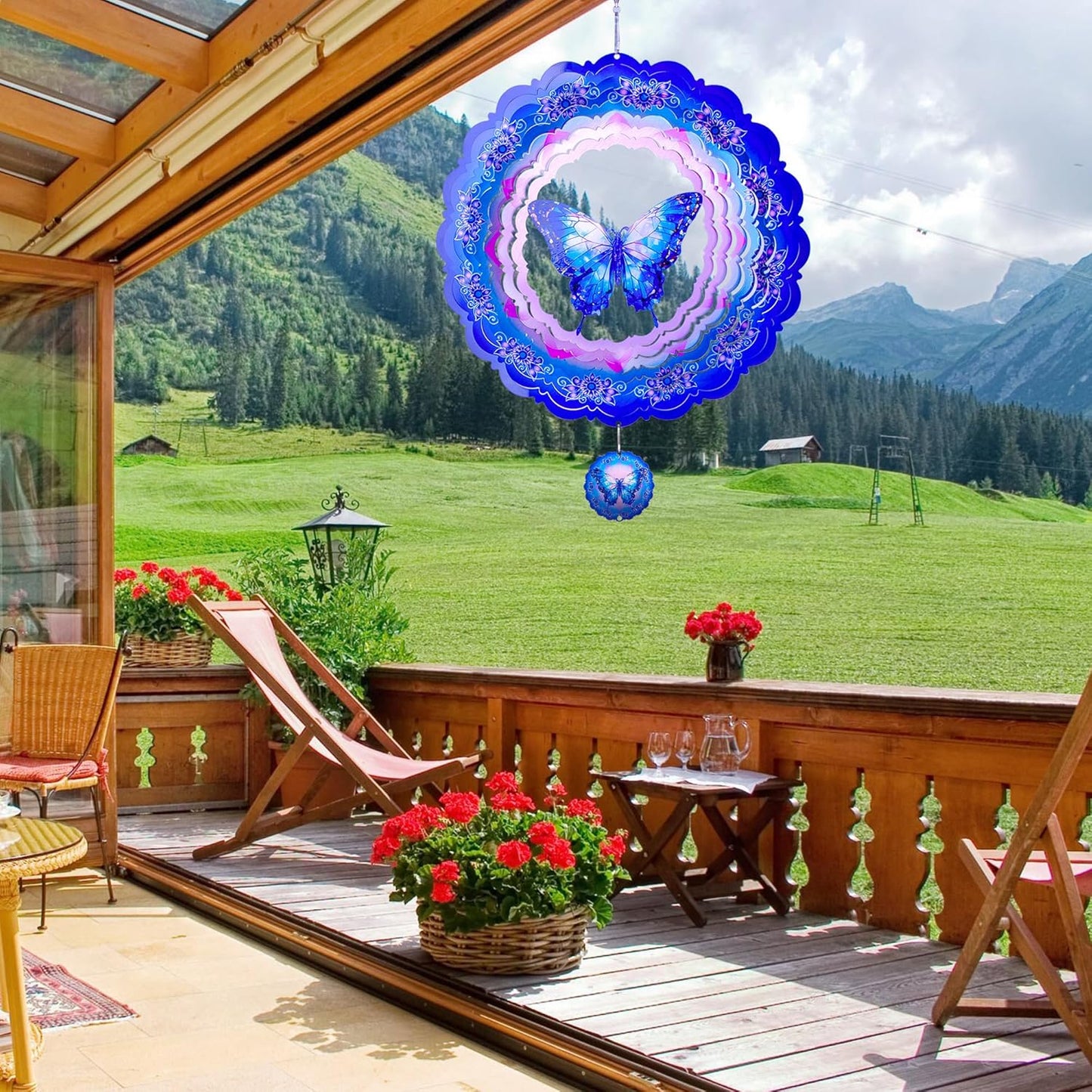 Butterfly Wind Spinners Outdoor,12 Inch Butterfly Gifts for Women Mom Grandma Wife,3D Butterflies Decorations Wind Spinners for Garden Yard Proch