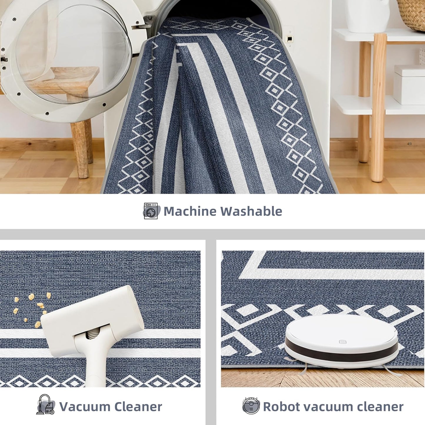 Outdoor Patio Rug, Outside Rectangular Carpet, Moroccan Geometric Rugs, Washable Large Indoor Outdoor Rug Mats for RV, Picnic, Backyard, Deck, Balcony, Porch, Beach 5'x8'