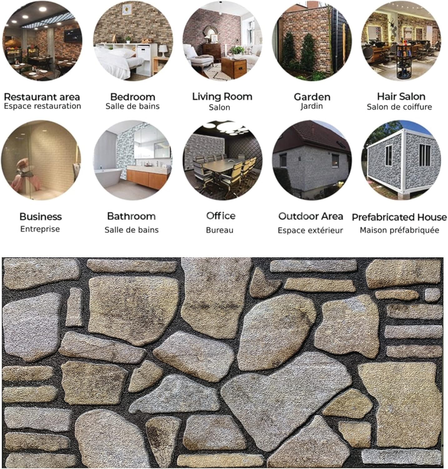 Dundee Deco 3D Wall Panels - Cladding Ochre Brown Stone Look Wall Paneling, Styrofoam Facing for Interior and Exterior Applications, DIY, Sample, Size 10 x 10 in.