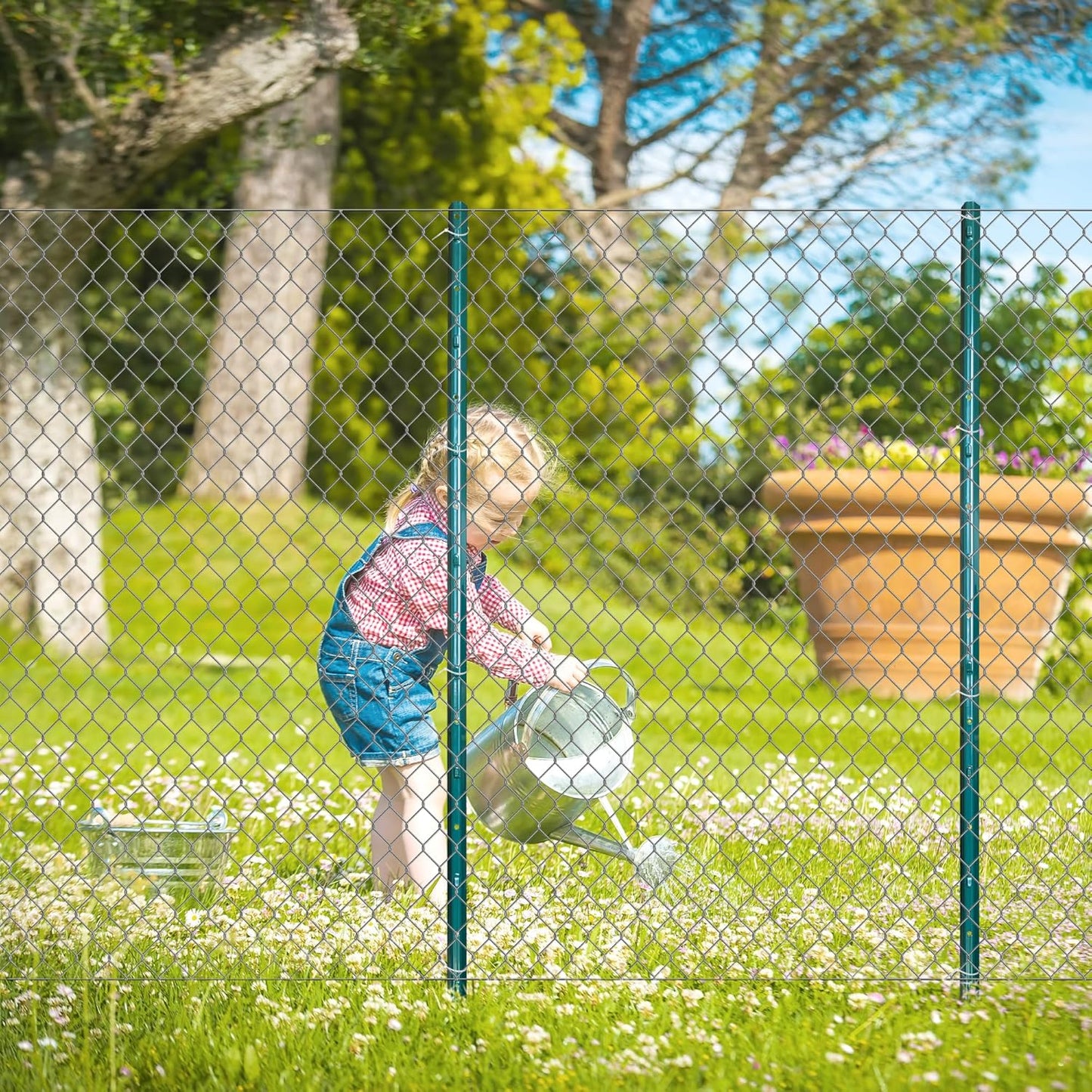 ARIFARO Sturdy Duty Metal Fence Posts 3 Feet,Pack of 10, 3-4-5-6-7 Feet No Digging Garden U Post for Wire Fencing Steel Fencing Poles for Yard, Outdoor