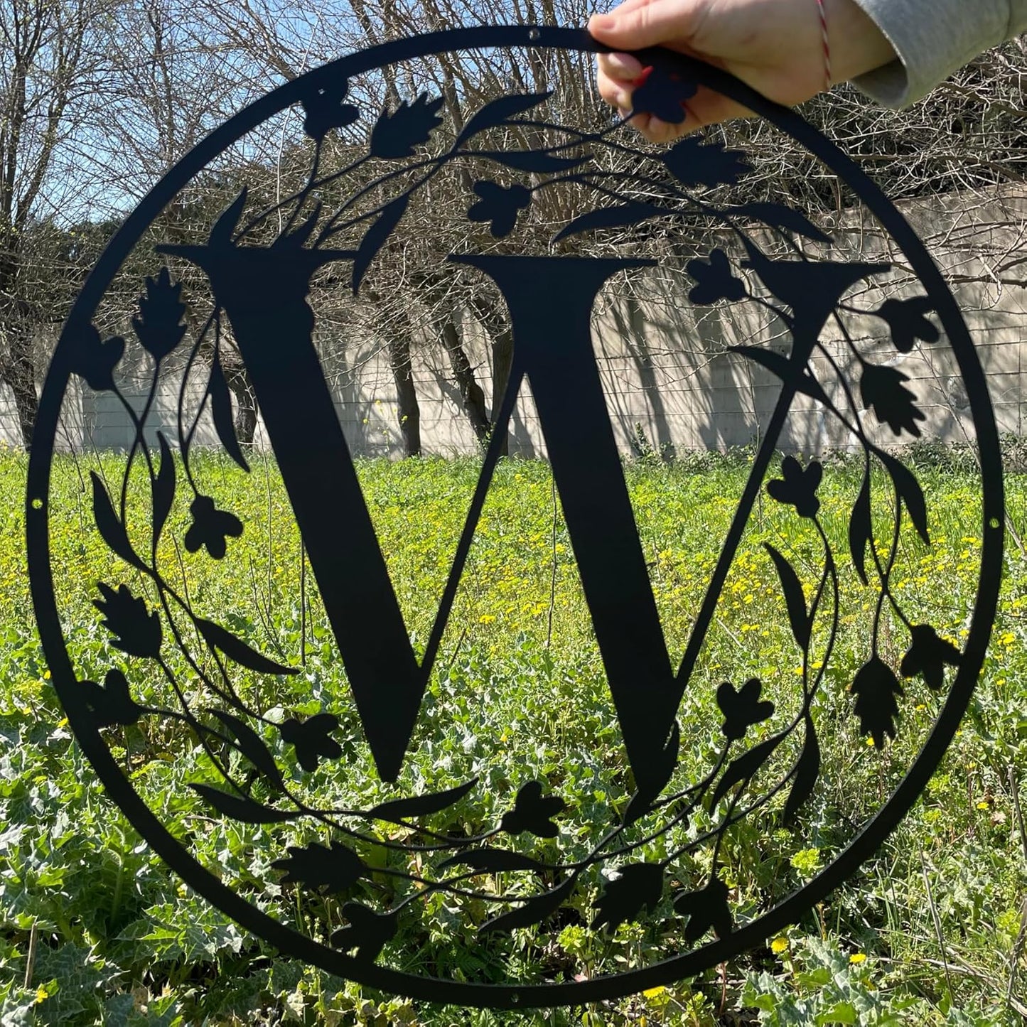 Personalized Metal Name Letter with Vines, Split Letter Monogram Wall Art Decor, Durable Steel Family Last Name, Custom Signs Indoor or Outdoor, Personalized Wedding Gifts, Housewarming Gift