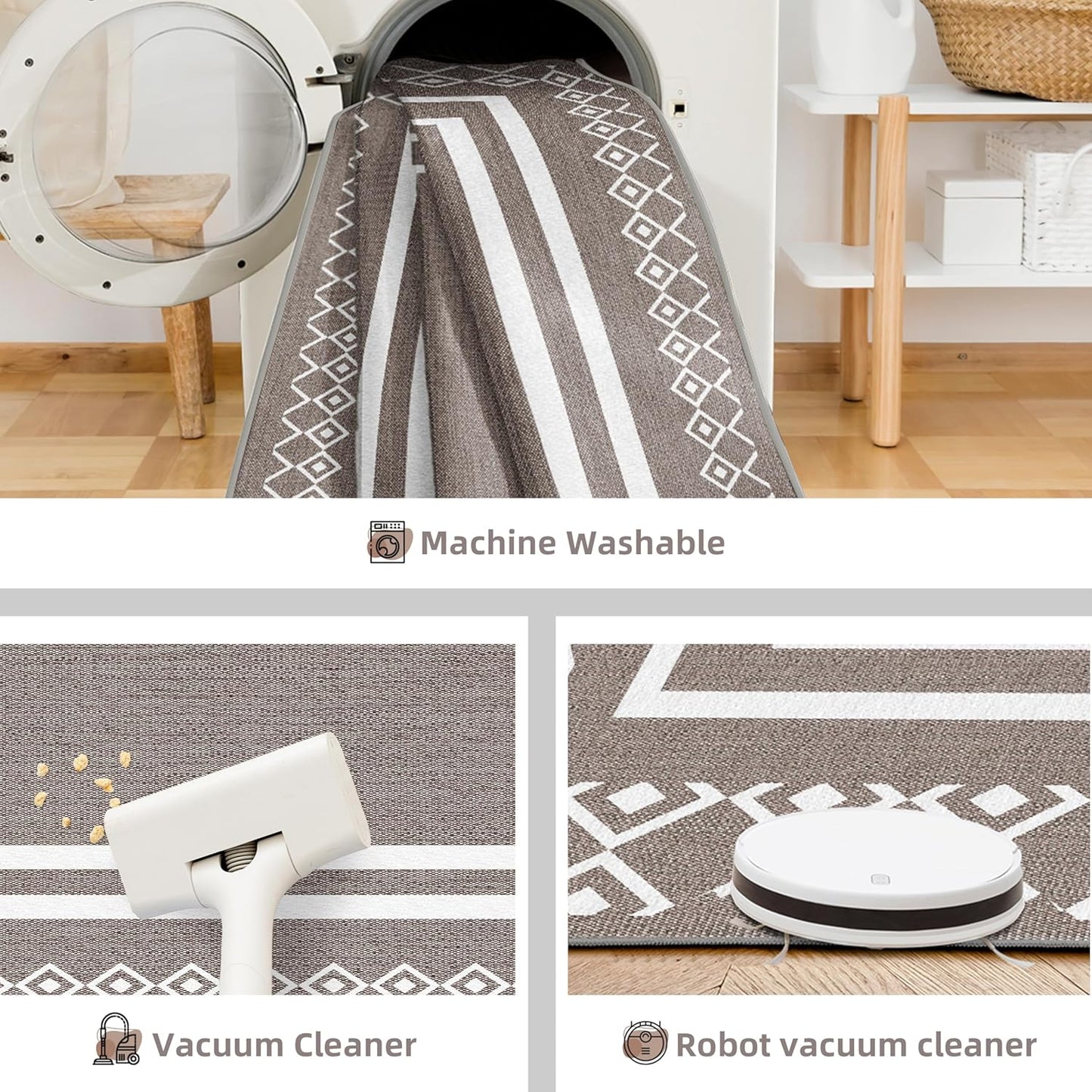 Outdoor Patio Rug, Outside Rectangular Carpet, Moroccan Geometric Rugs, Washable Large Indoor Outdoor Rug 6x9 Mats for RV, Picnic, Backyard, Deck, Balcony, Porch, Beach