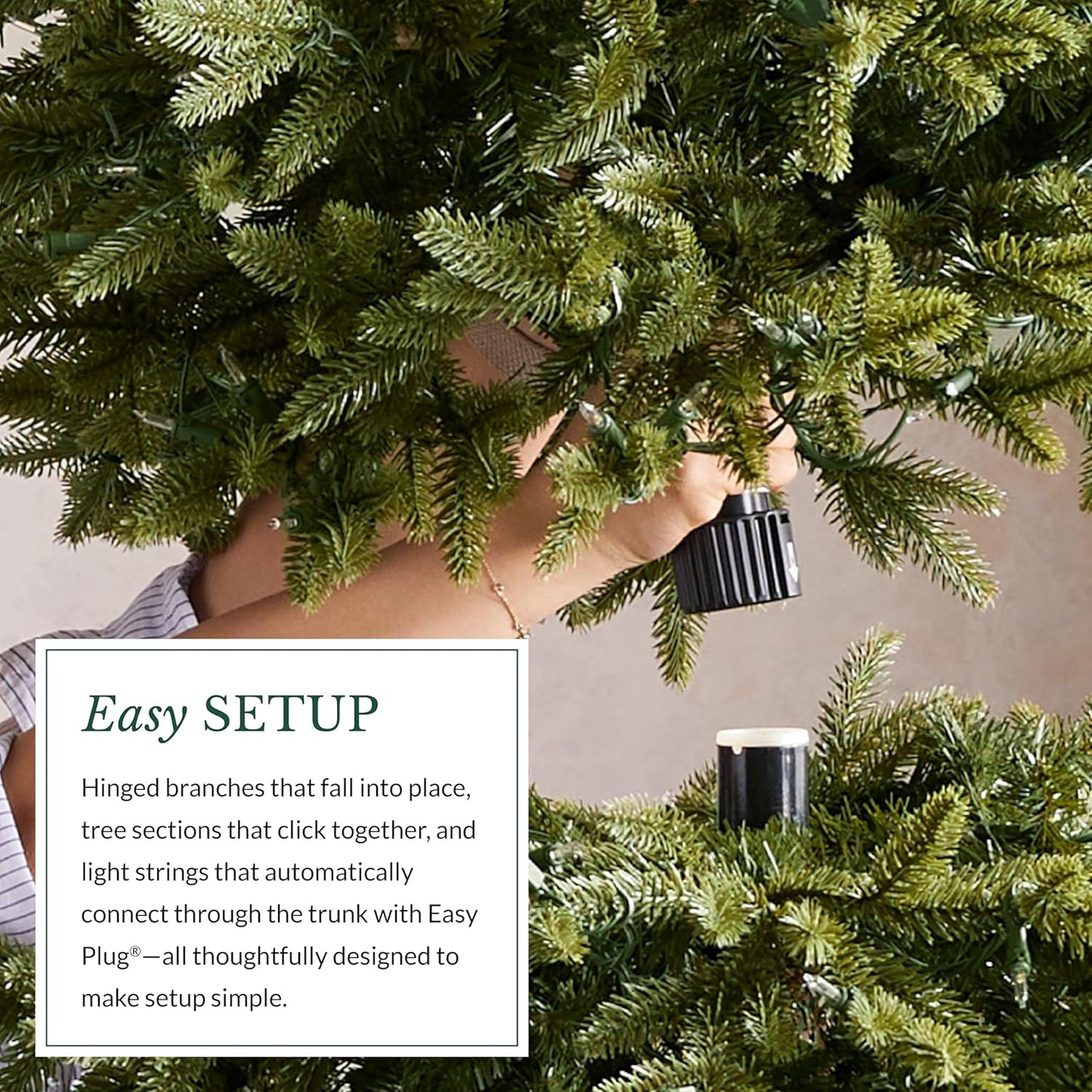 Balsam Hill 4.5ft Pre-Lit Classic Blue Spruce - Artificial Christmas Tree with 886+ Tips, 300 Clear LED Lights, Easy Plug System, Premium Stand & Storage Bag for Indoor Holiday Decorating