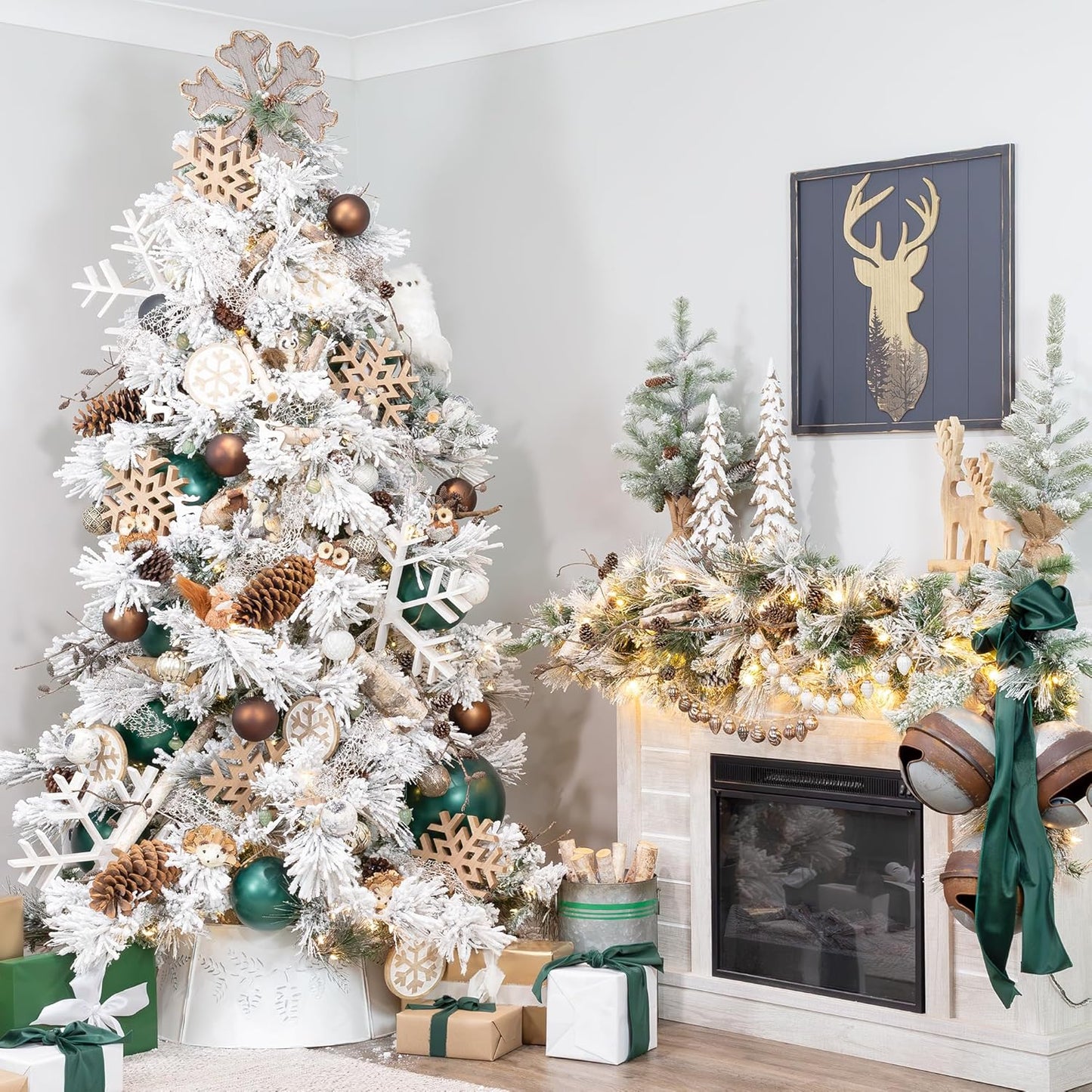 AuldHome Design Woodland Friends Figurines (Set of 3, Fox/Owl/Hedgehog); Forest Animals Decor for Fall, Christmas, Winter and Themed Decor or Parties