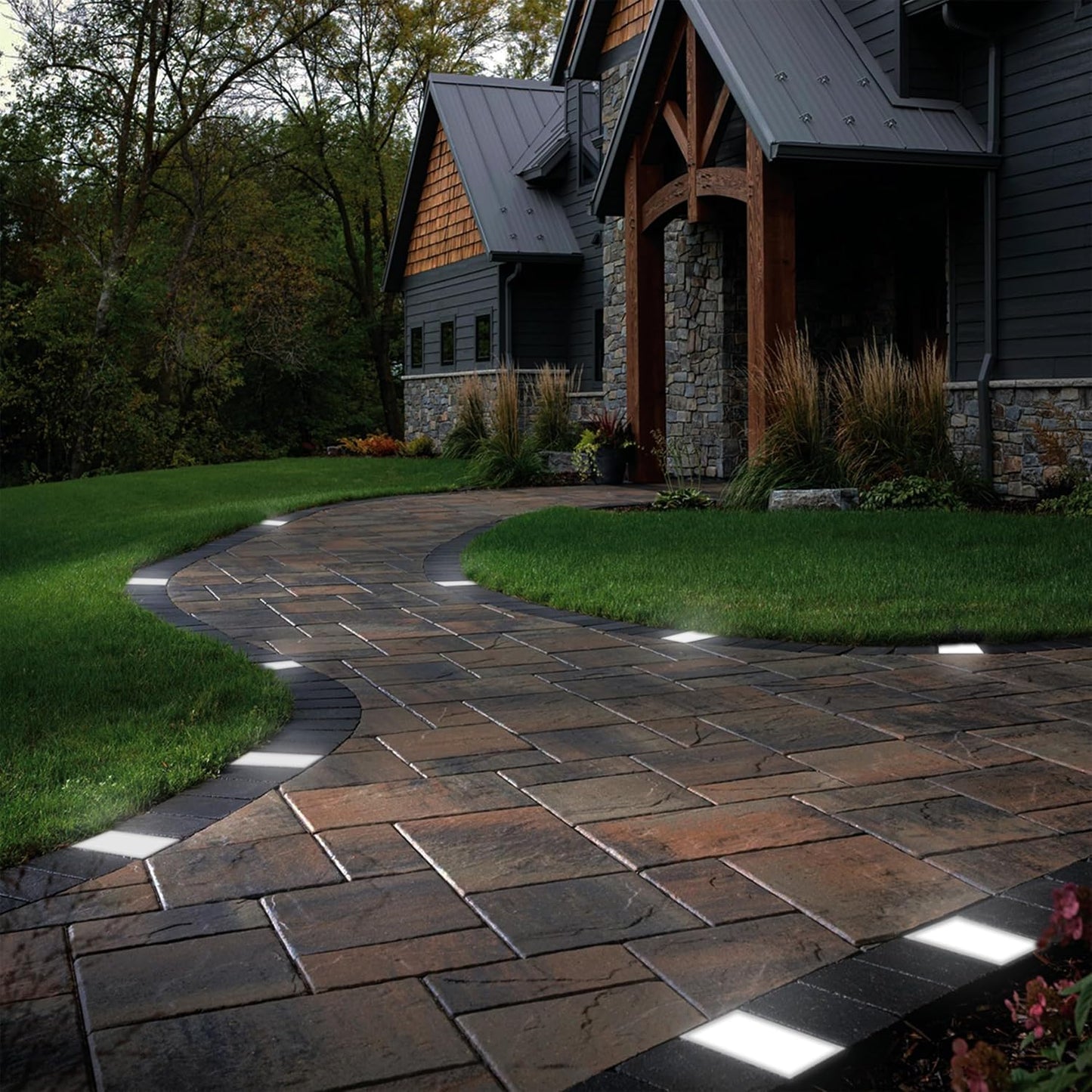 LUMENGY Paver Light 4×8 Inch (3.93 inch X 7.87 inch), Glare-Free 5000K Brick Lighting for Paver Driveways, Pathways, Patios & Garden, 12V Waterproof & Drive-Over Rated