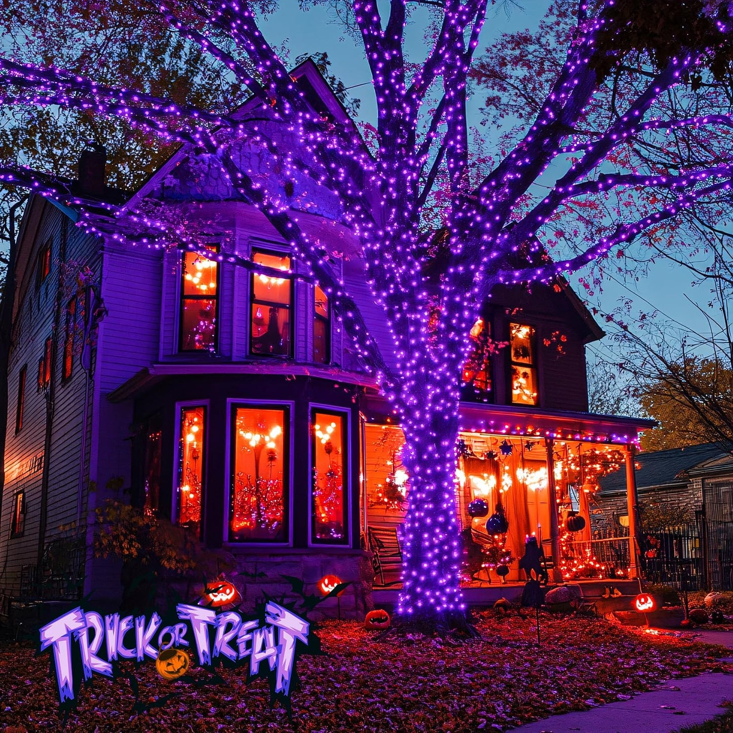 JMEXSUSS Purple Lights for Halloween Decorations, Purple Battery Operated Lights with Remote Indoor Outdoor, String Lights for Halloween Christmas Decor