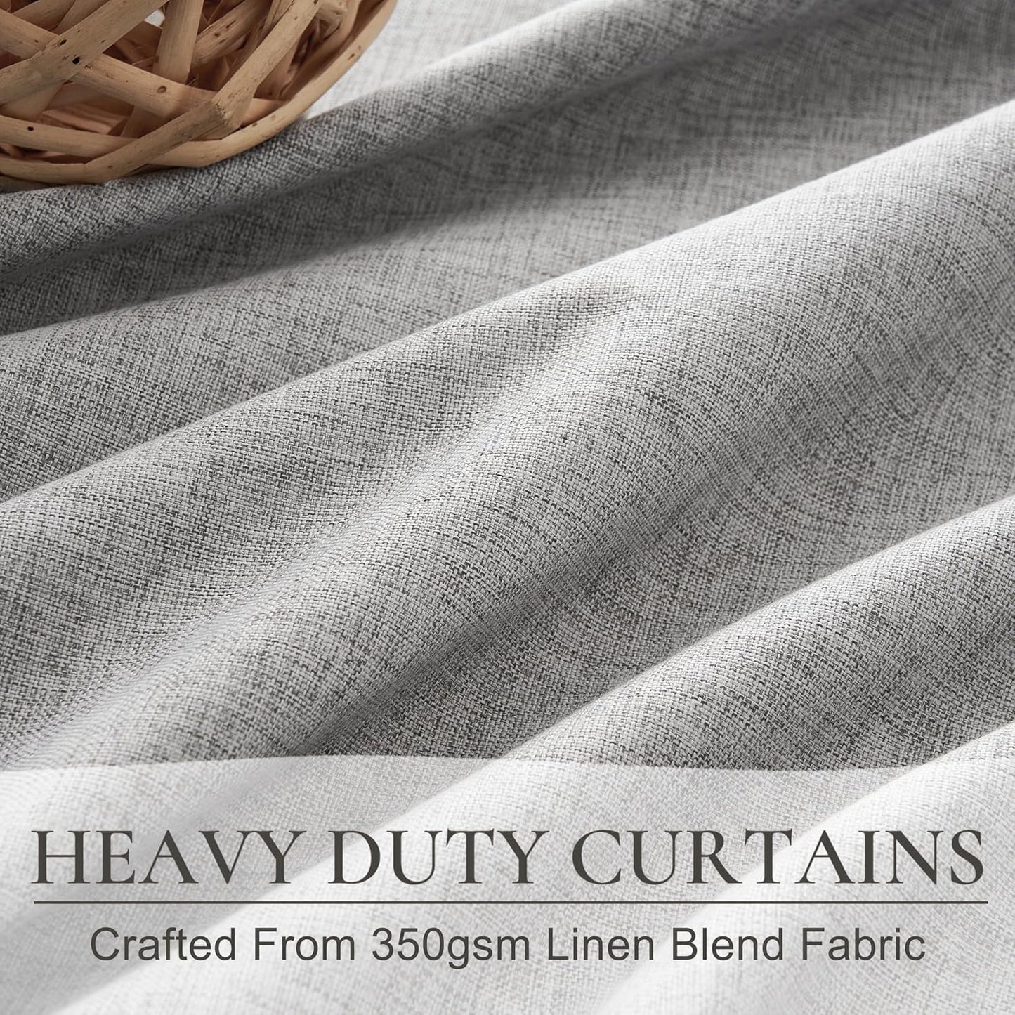 Gray 120 Inch Extra Long Curtains for Living Room 2 Panels Set, Memory Trained Pinch Pleated Blackout Lux Decor Window Drapes Energy Efficient Privacy Curtain 120 Inches for Bedroom(Linen Grey)