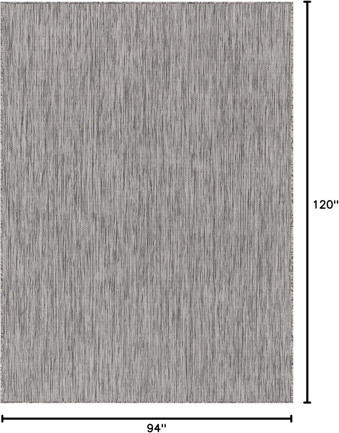 Washable Indoor Outdoor Rug 8x10 Weather Resistant Area Rugs Modern Solid for Porch Deck Balcony Backyard Patio Outside Carpet (8 X 10 Silver Grey)