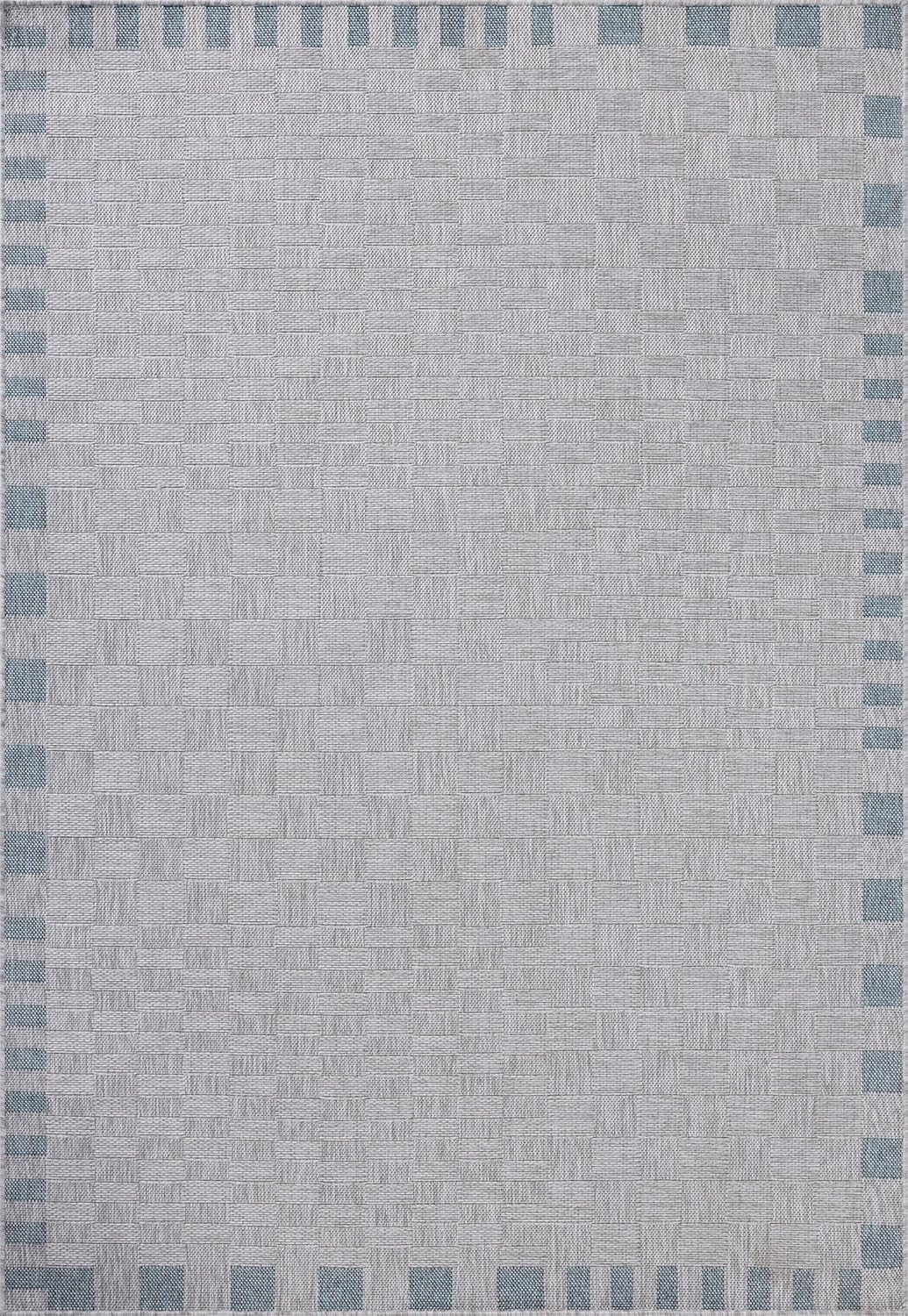 Loloi Amber Lewis Topanga Collection TOP-07 Silver/Blue 3'-11" x 5'-11" Indoor/Outdoor Accent Rug