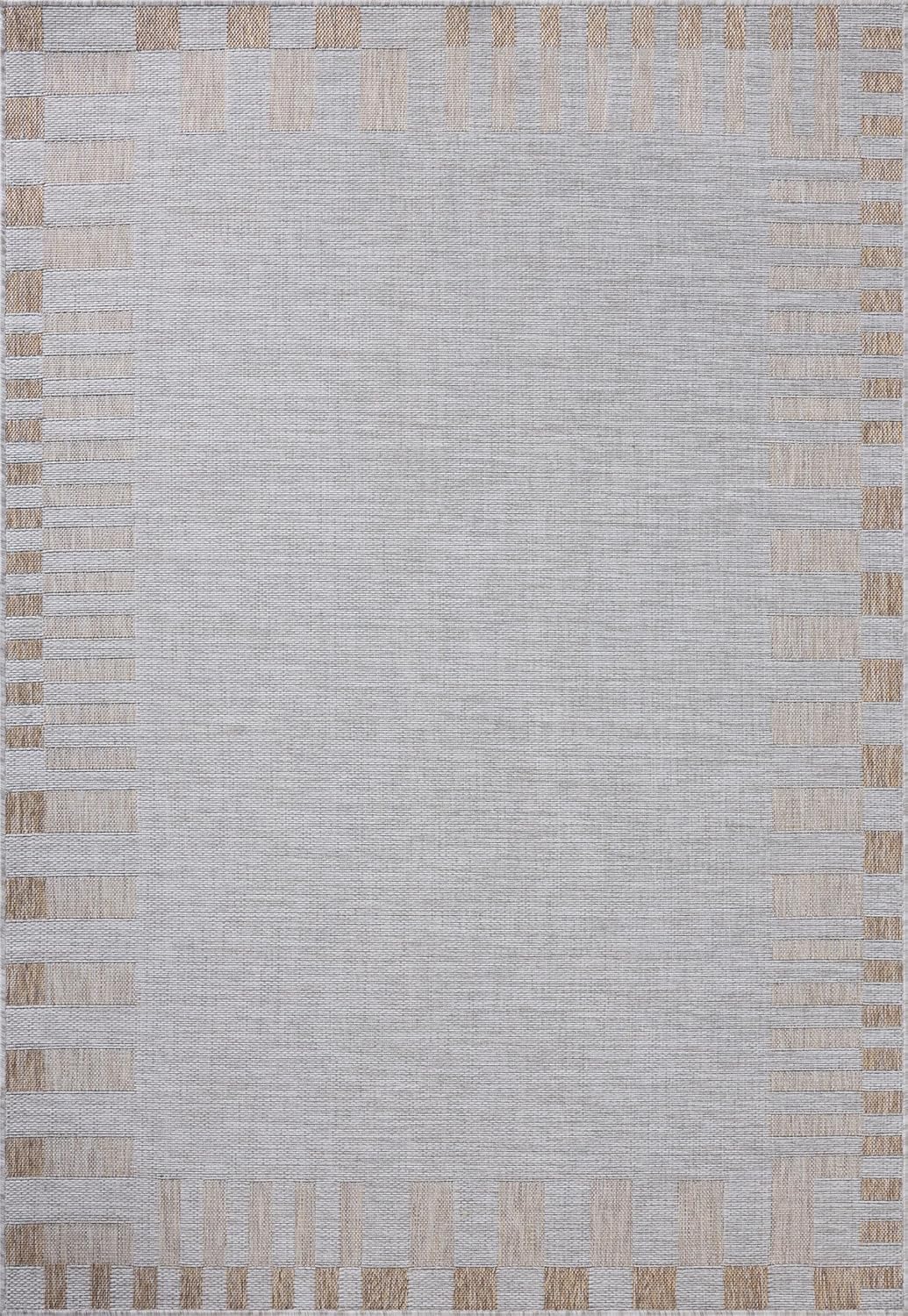 Loloi Amber Lewis Topanga Collection TOP-08 Silver/Natural 3'-11" x 5'-11" Indoor/Outdoor Accent Rug