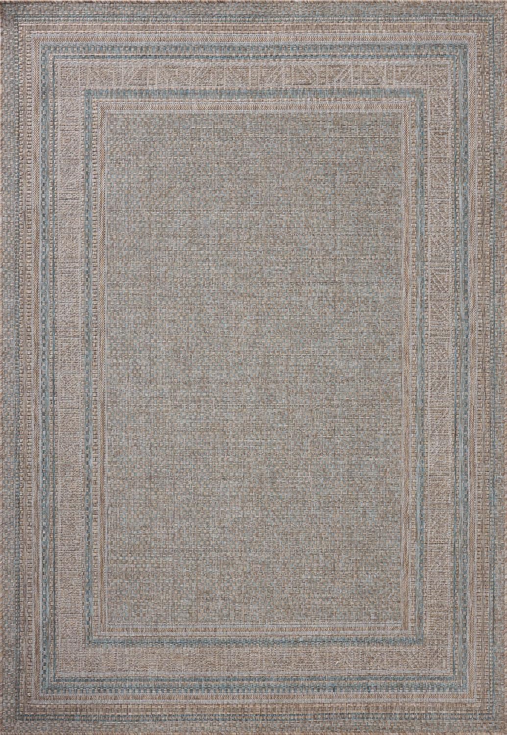 Loloi Amber Lewis Topanga Collection TOP-05 Natural/Teal 5'-3" x 7'-6" Indoor/Outdoor Area Rug