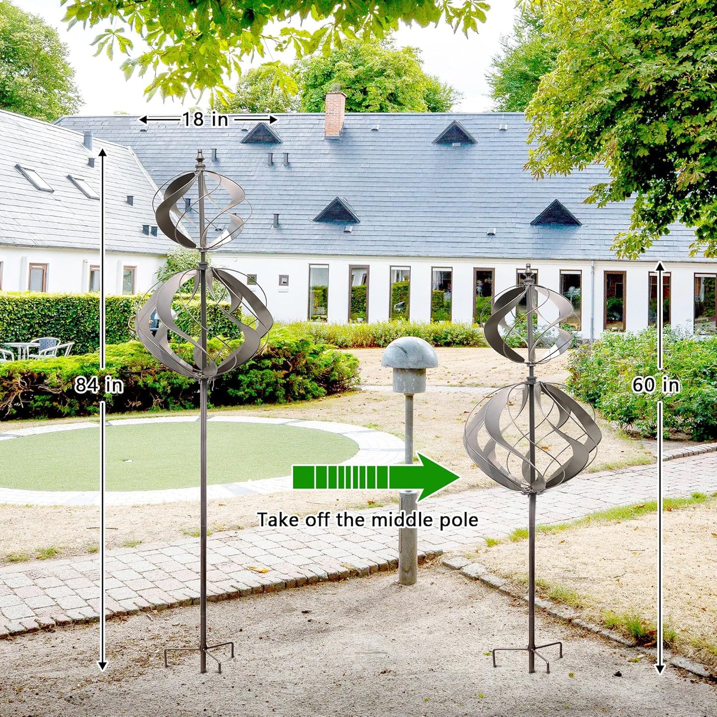 Wind Spinners Outdoor Metal - Large Kinetic Wind Spinner for Yard Garden, Windmills Lawn Ornament Décor for Lawn Patio (Height 84")