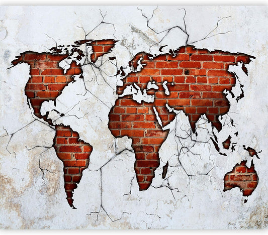 artgeist Wall Mural World Map 77x55 in - XXL Peel and Stick Self-Adhesive Wallpaper Removable Large Sticker Foil Wall Decor Print Picture Image Design Map of The World k-A-0495-a-a